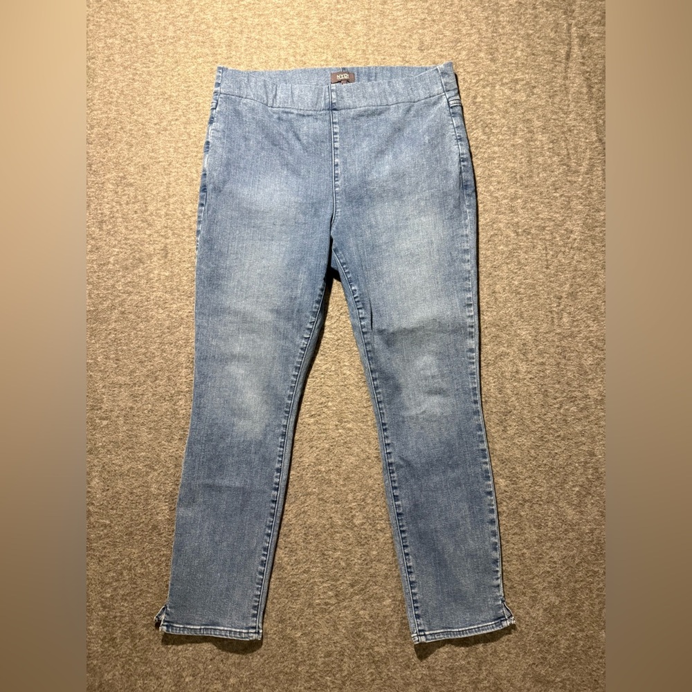 NYDJ Pull On Jeans womens 14 blue (measure 35x28) High Rise ankle stretch nice!